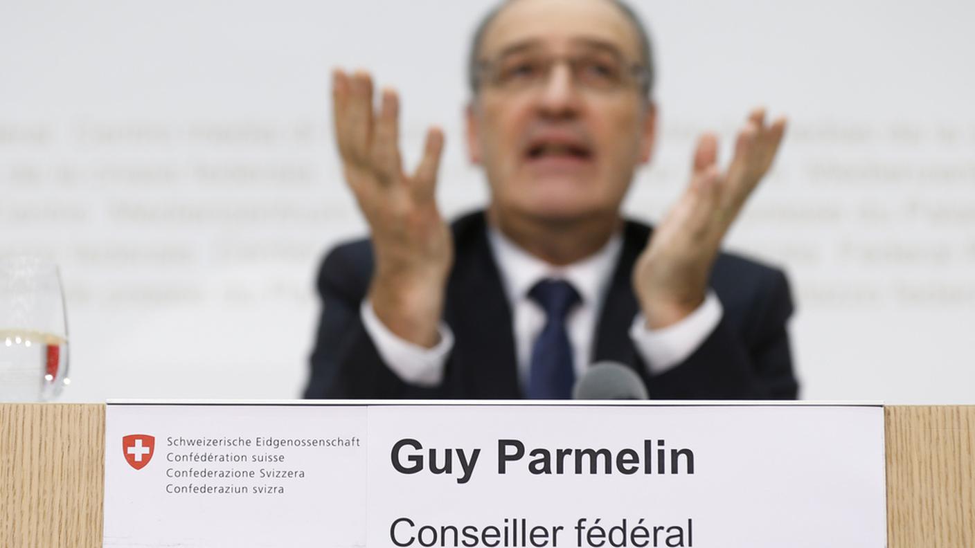 ''Consigliere federale Guy Parmelin": il cartellino subito pronto