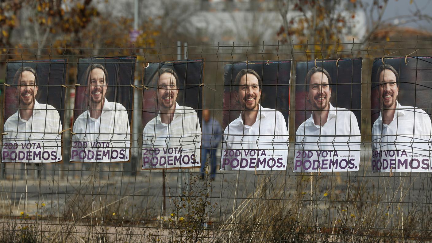 I cartelloni di Podemos a Madrid