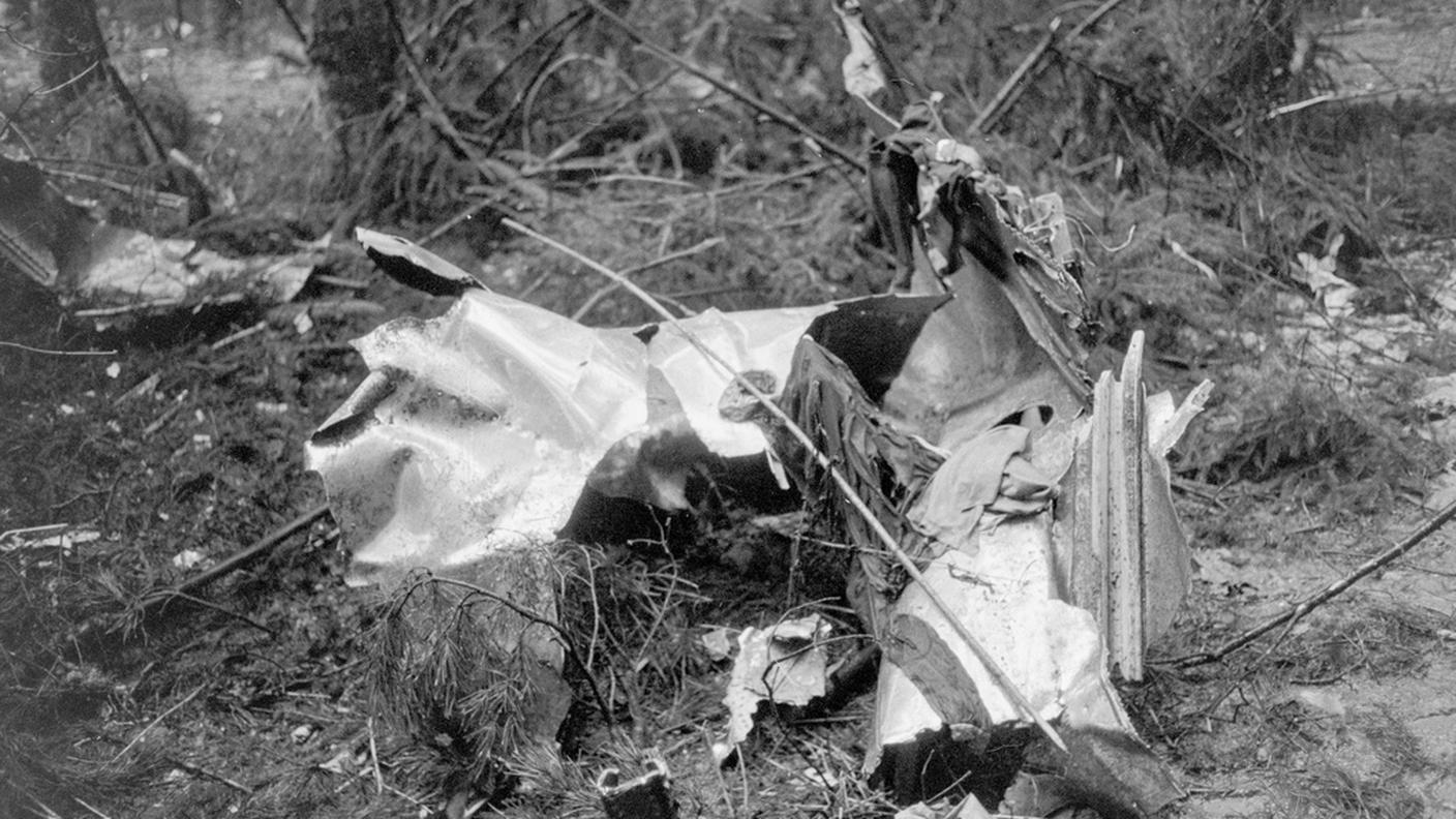 I resti del Coronado schiantatosi a Würenlingen a causa di una bomba nel 1970