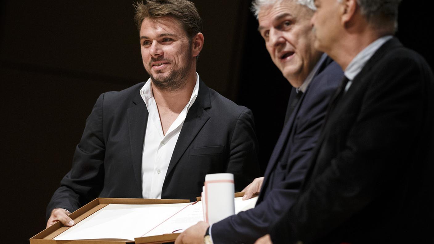2015: la consegna a Stan Wawrinka del premio Ville de Lausanne