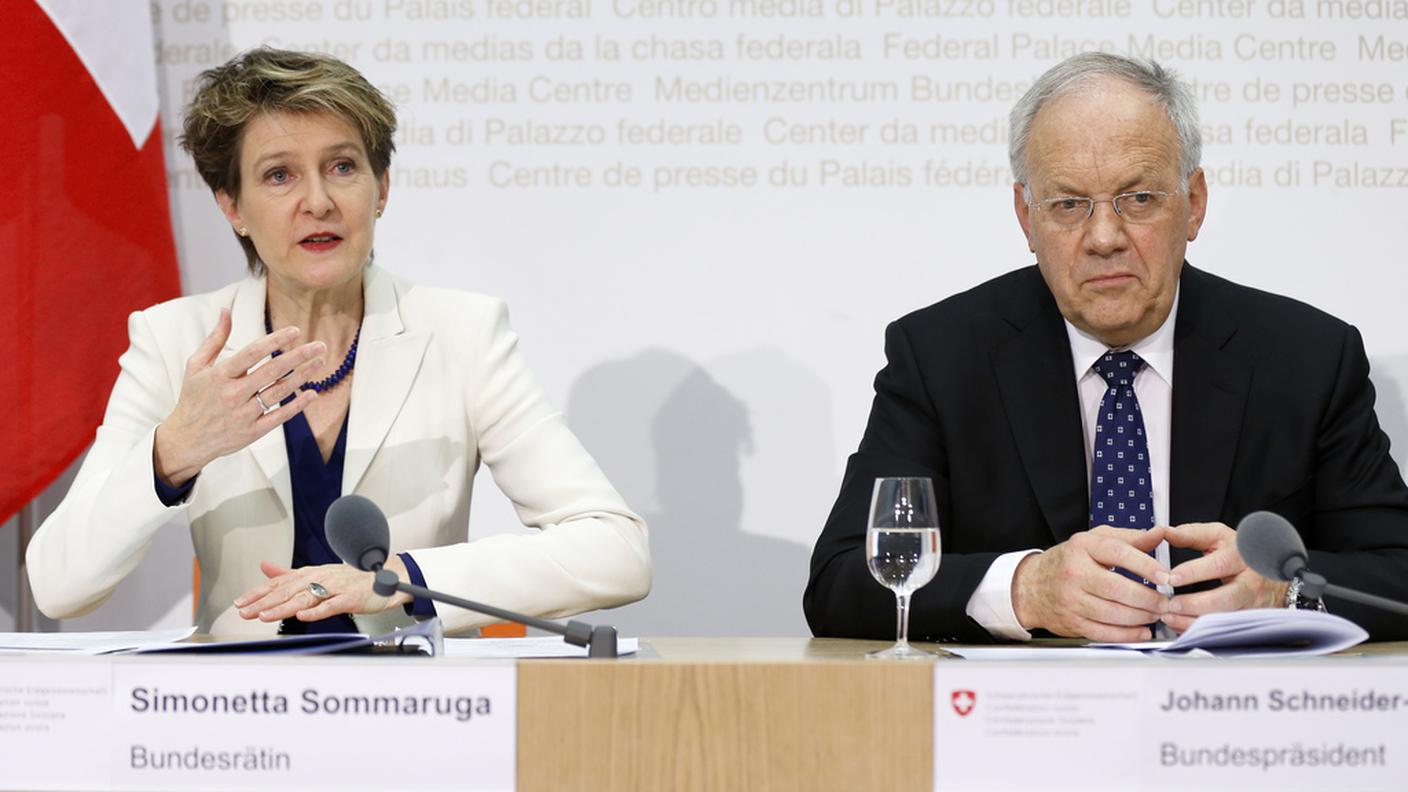 Un'immagine scattata nel corso della conferenza stampa di venerdì
