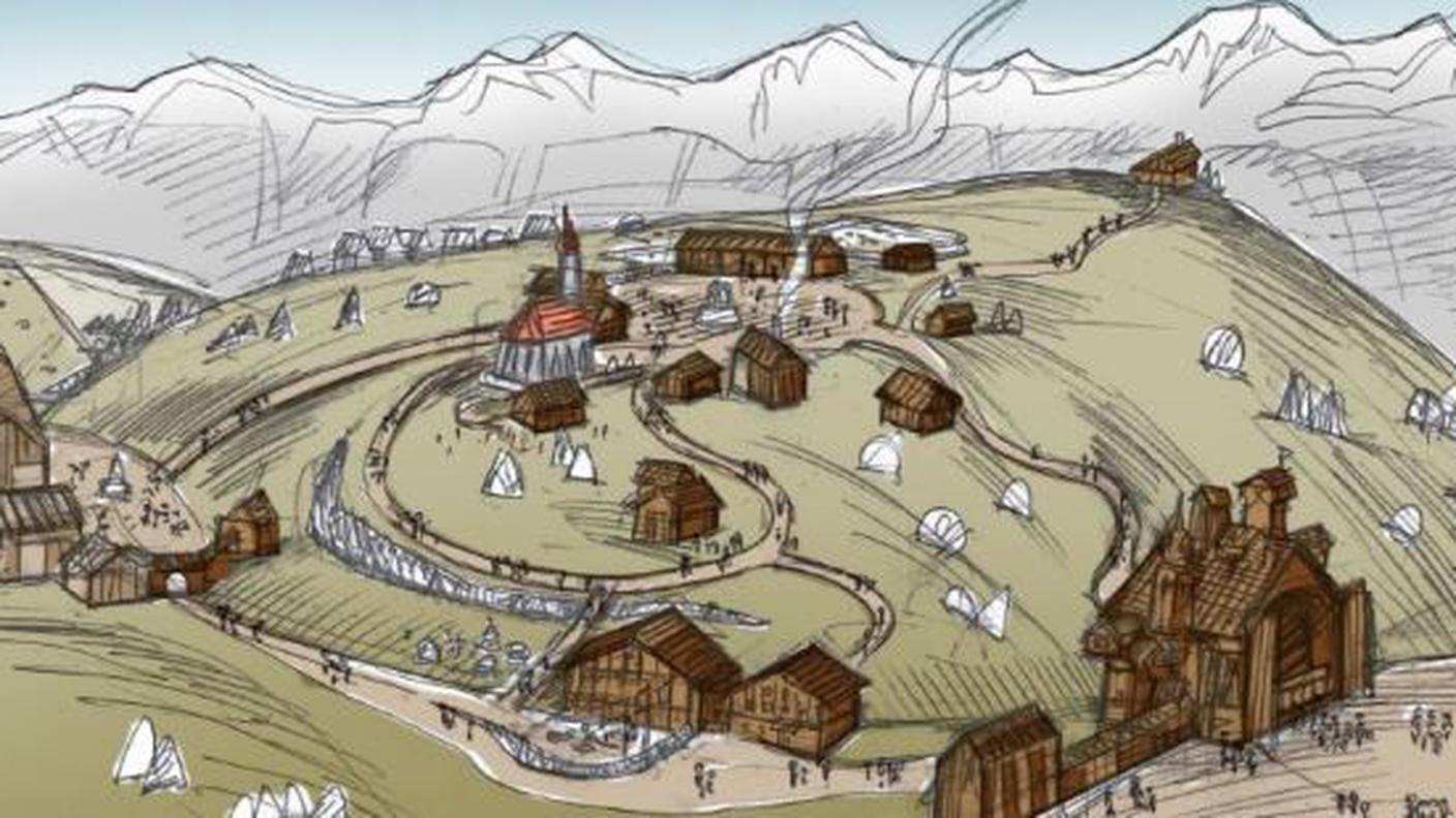 Uno schizzo di come dovrebbe presentarsi il parco dedicato a Heidi