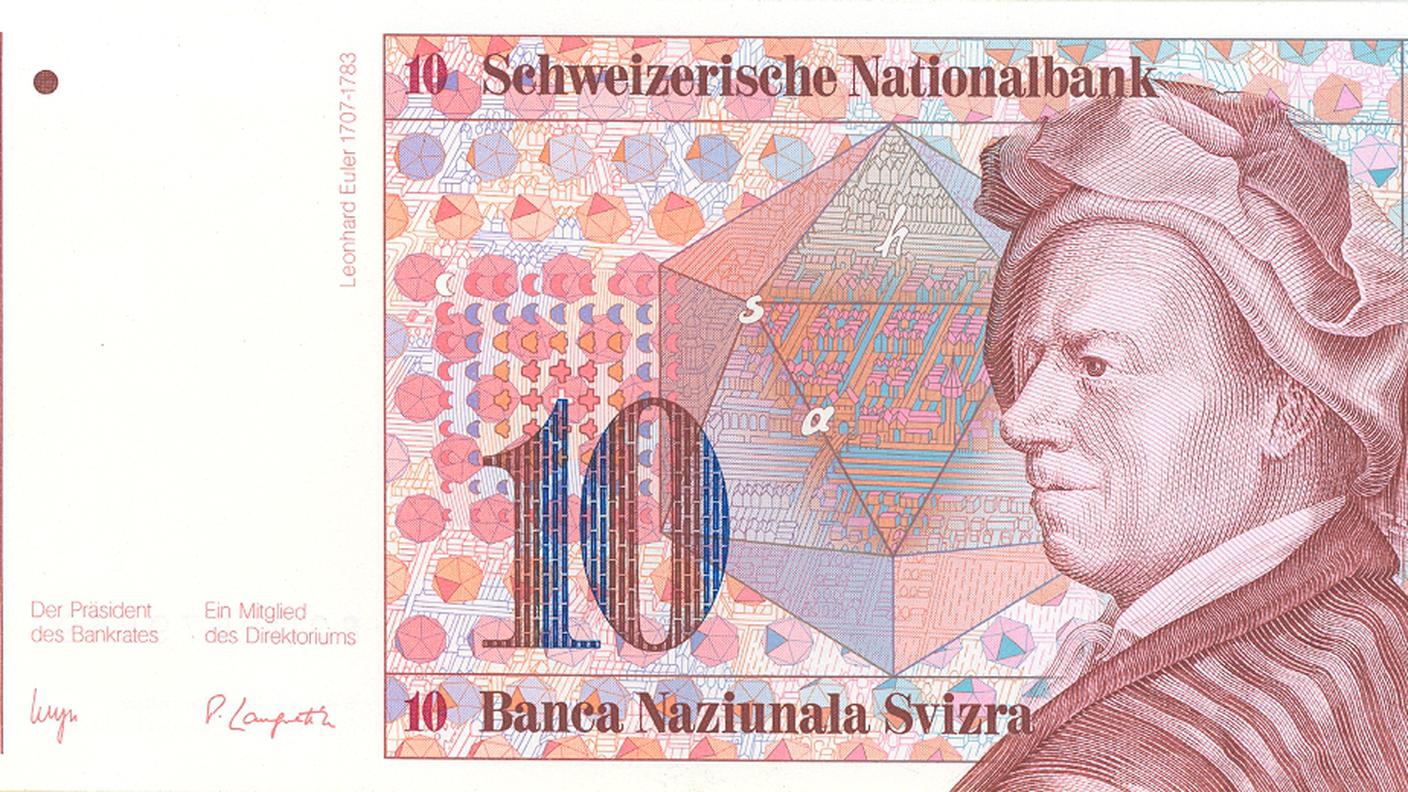 Sempre l'immagine di Eulero (1707-1783) su questi 10 franchi "alternativi"