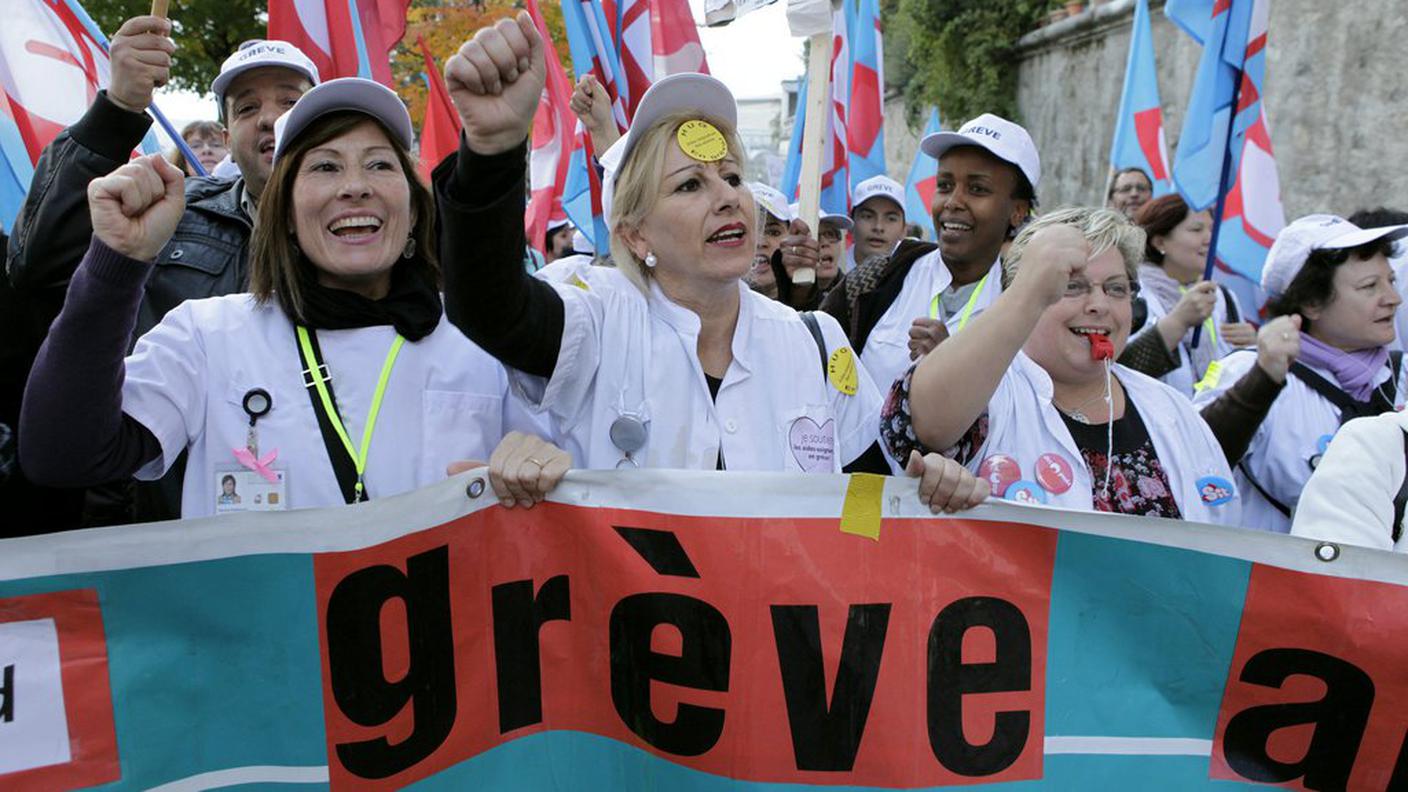 Una categoria in rivolta, qui nelle strade di Ginevra