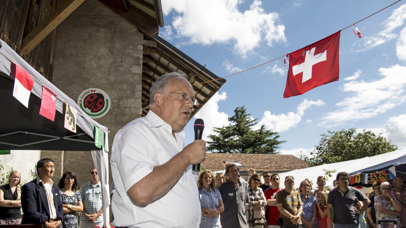 Johann Schneider-Ammann a Bussy-Chardonney 