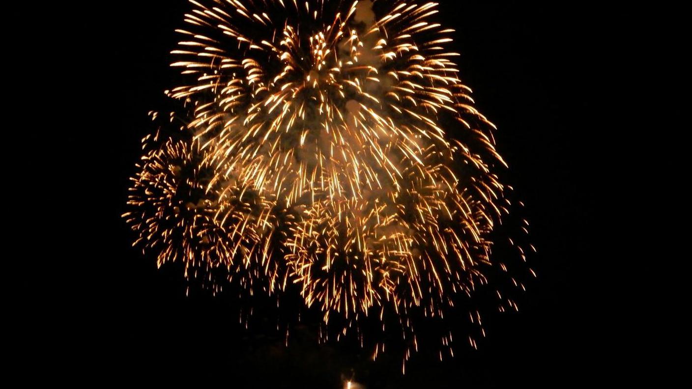 I fuochi d'artificio visti dal Gurten, nel canton Berna