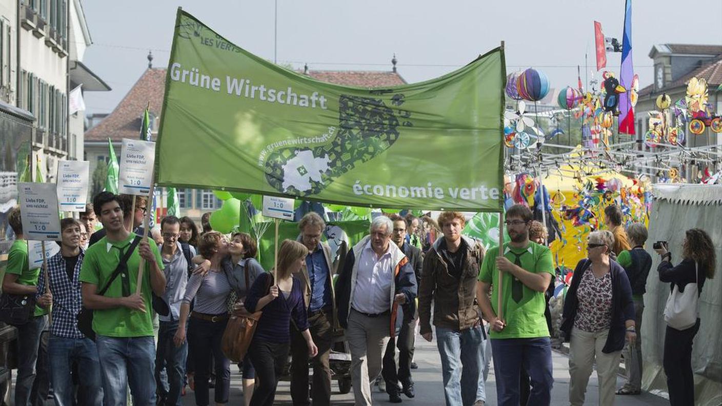 Sostenitori dell'iniziativa in un corteo di qualche anno fa a Berna