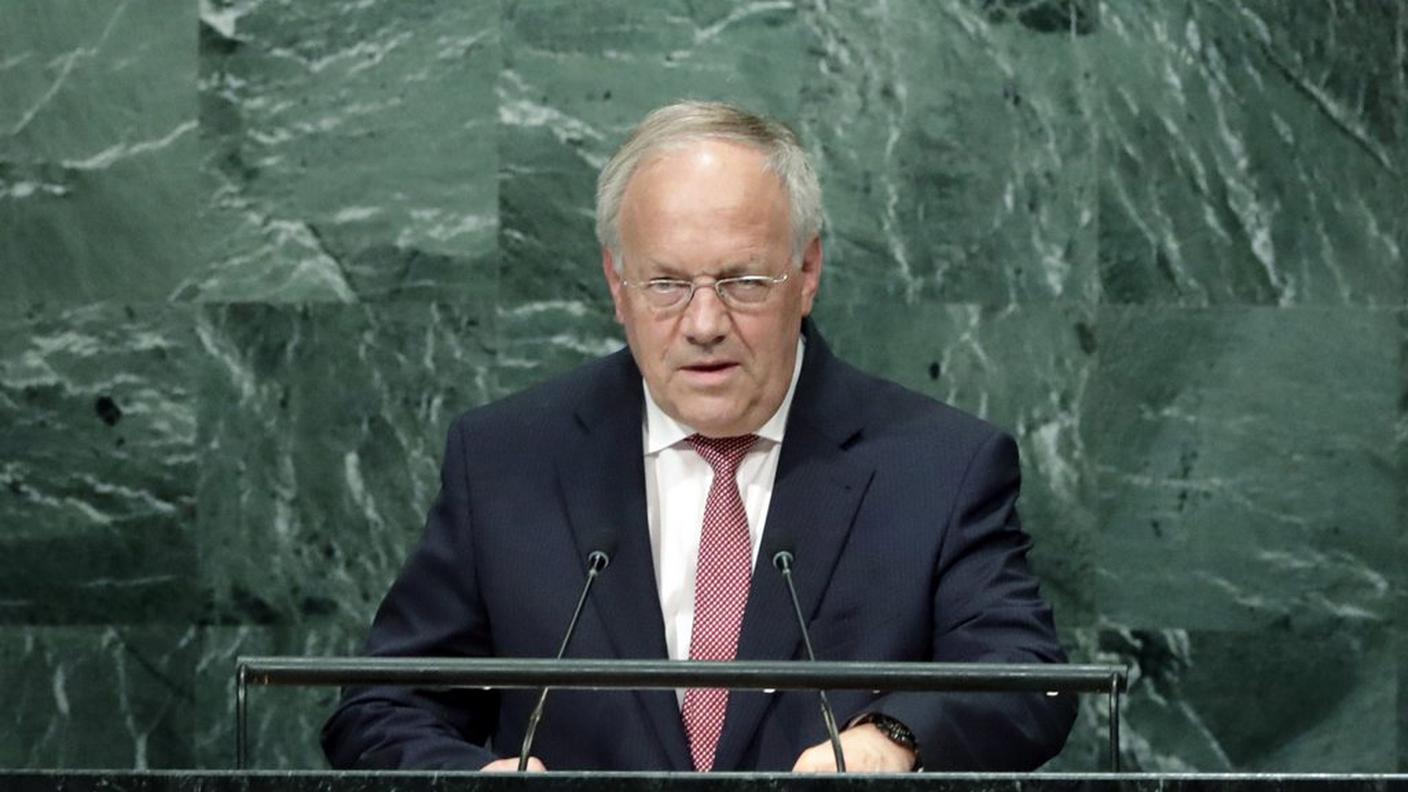 Il presidente della Confederazione in un momento del suo discorso