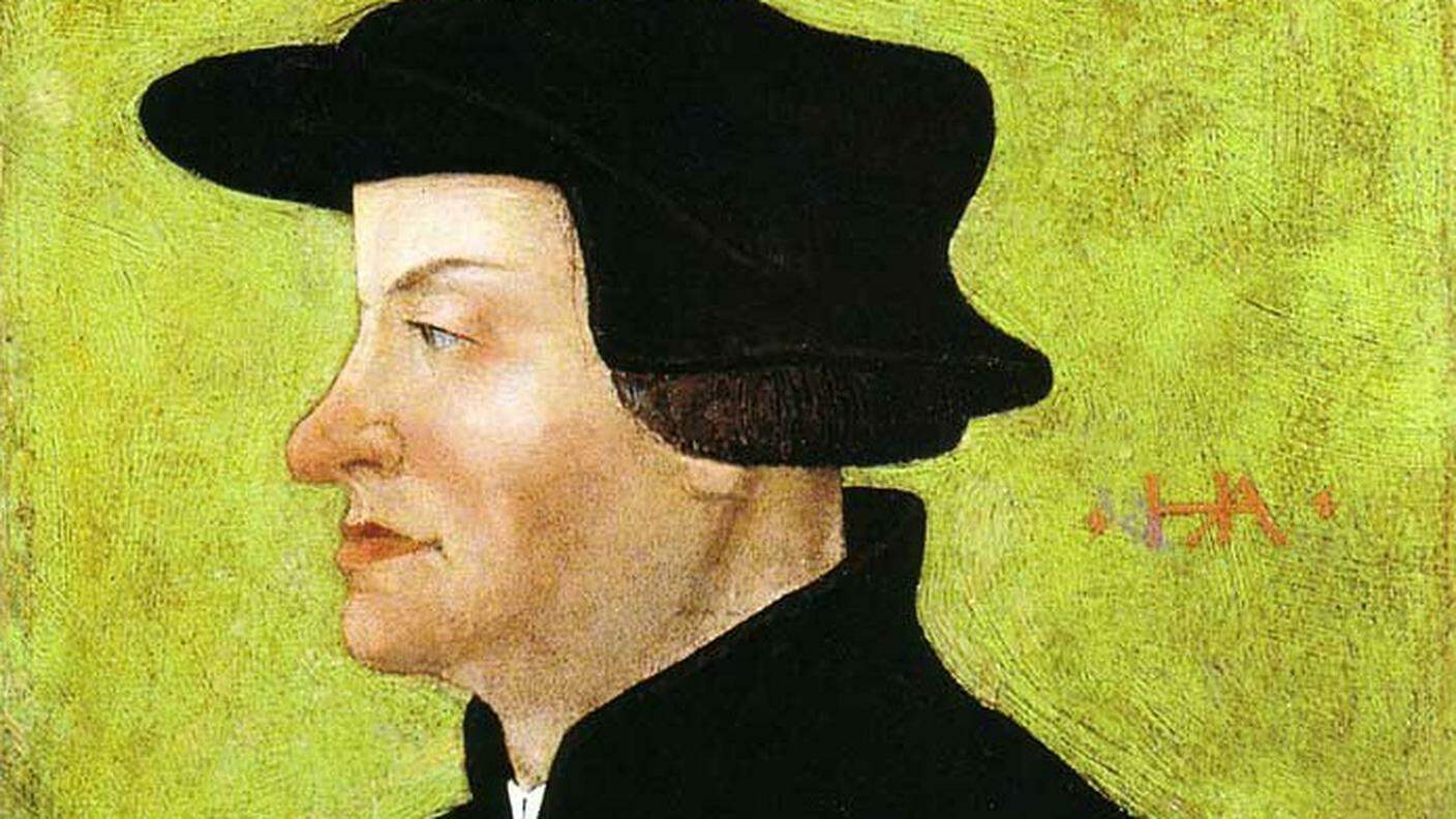 Huldrych Zwingli (1484 - 1531), qui raffigurato nel ritratto di Hans Asper