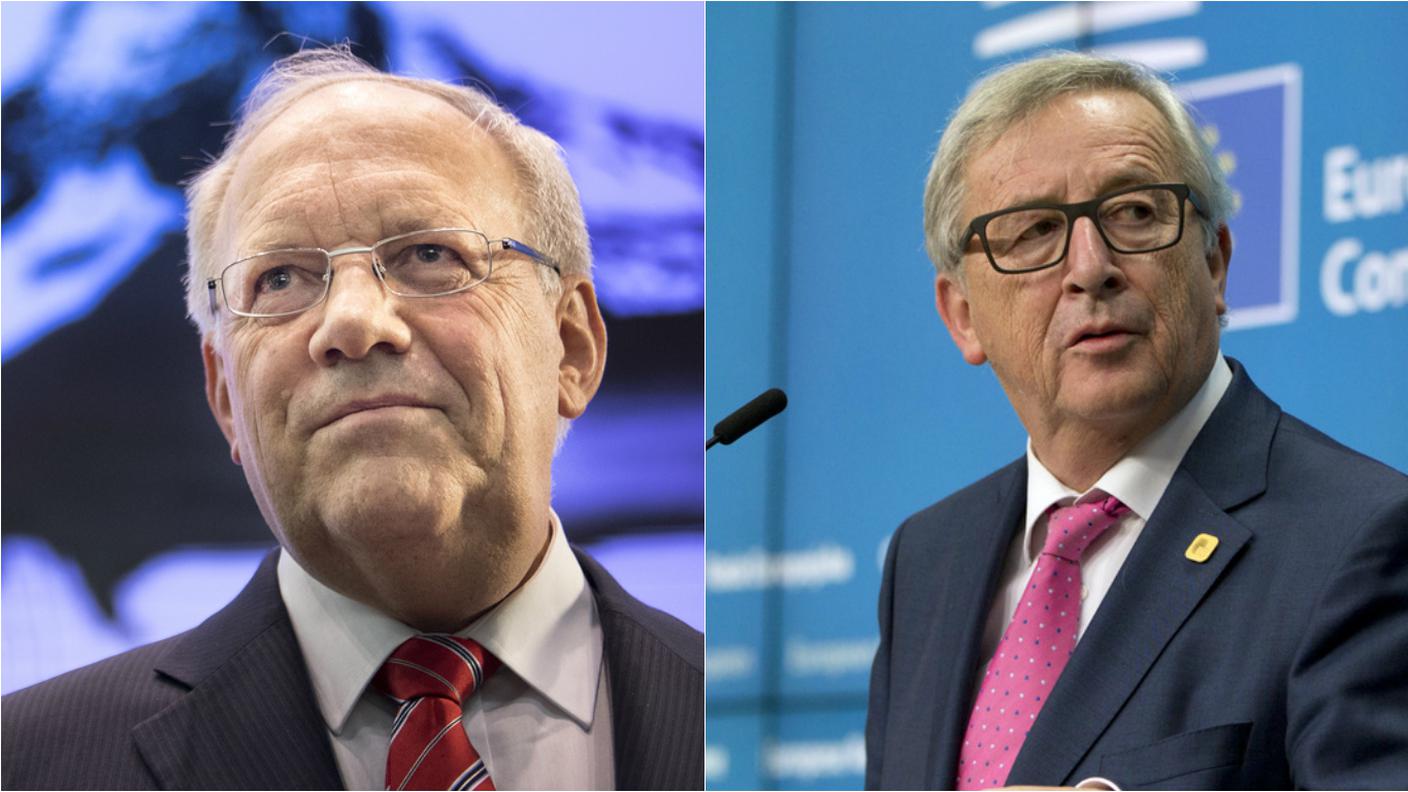 Johann Schneider-Ammann (s), Jean-Claude Juncker (d)