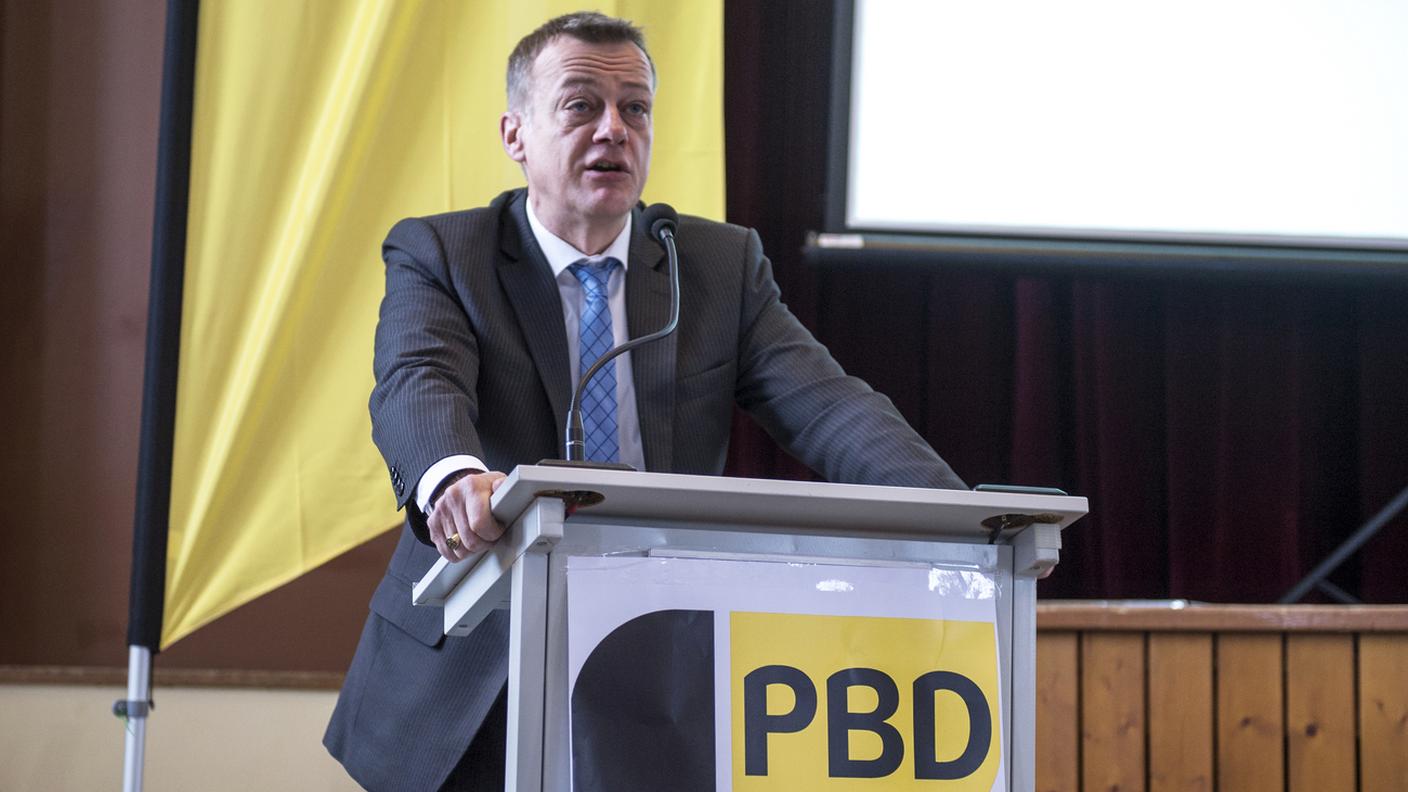 Il presidente del PBD Martin Landolt ritratto sabato a Yverdon