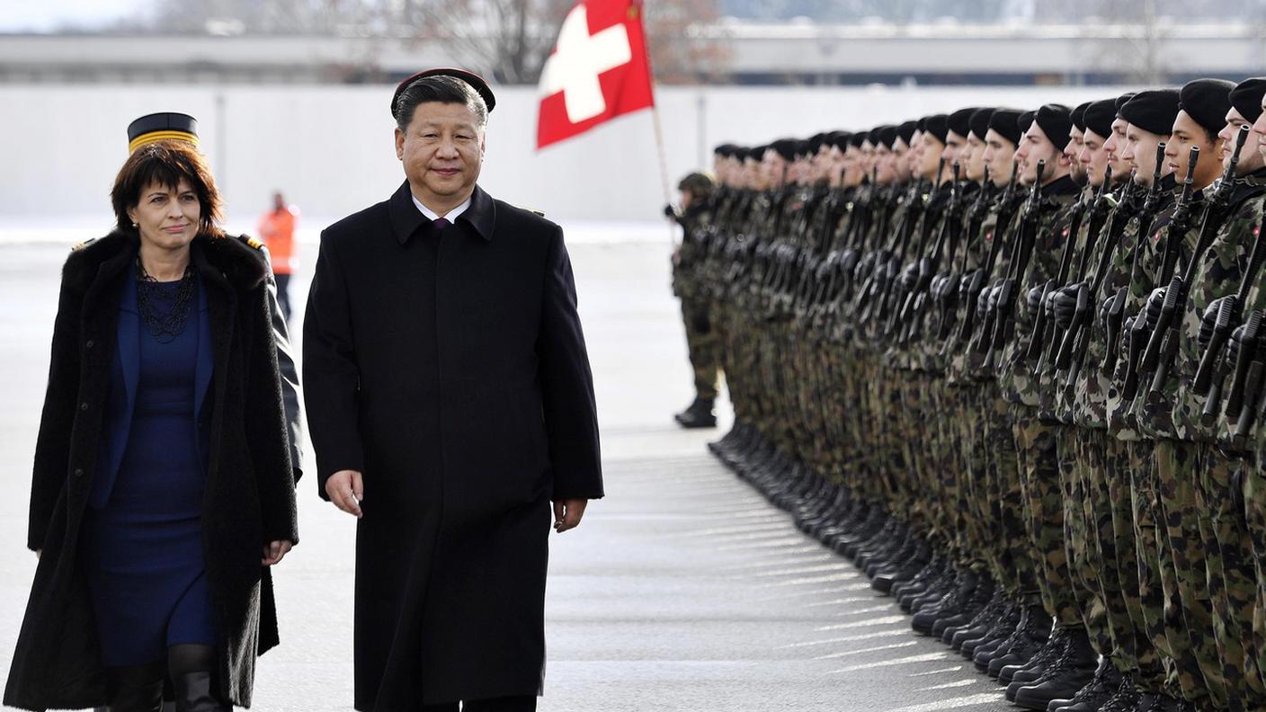 Il presidente cinese è stato accolto da Doris Leuthard