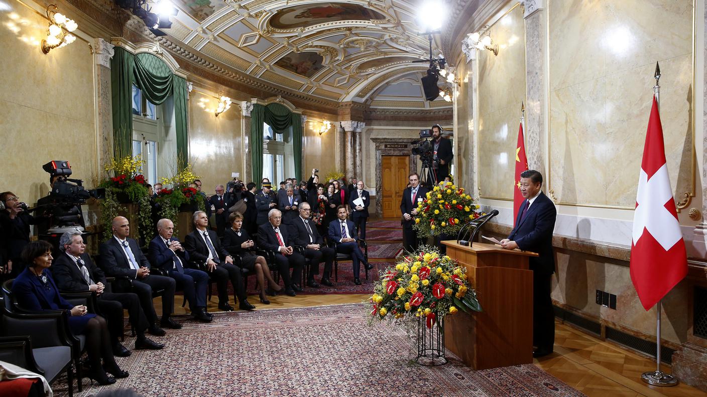 Il presidente cinese durante il suo discorso
