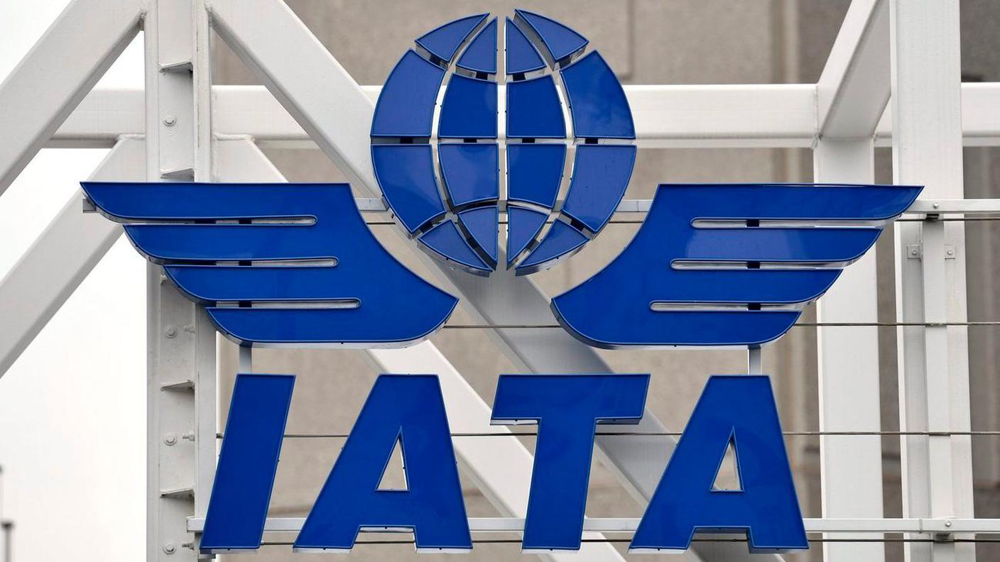 Il logo della IATA a Ginevra