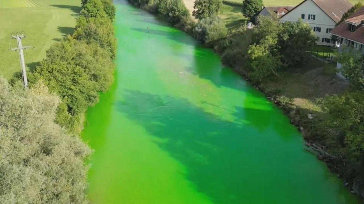 Il fiume Sitter verde fluorescente