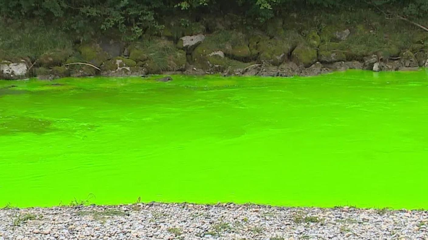 Il fiume Sitter verde fluorescente