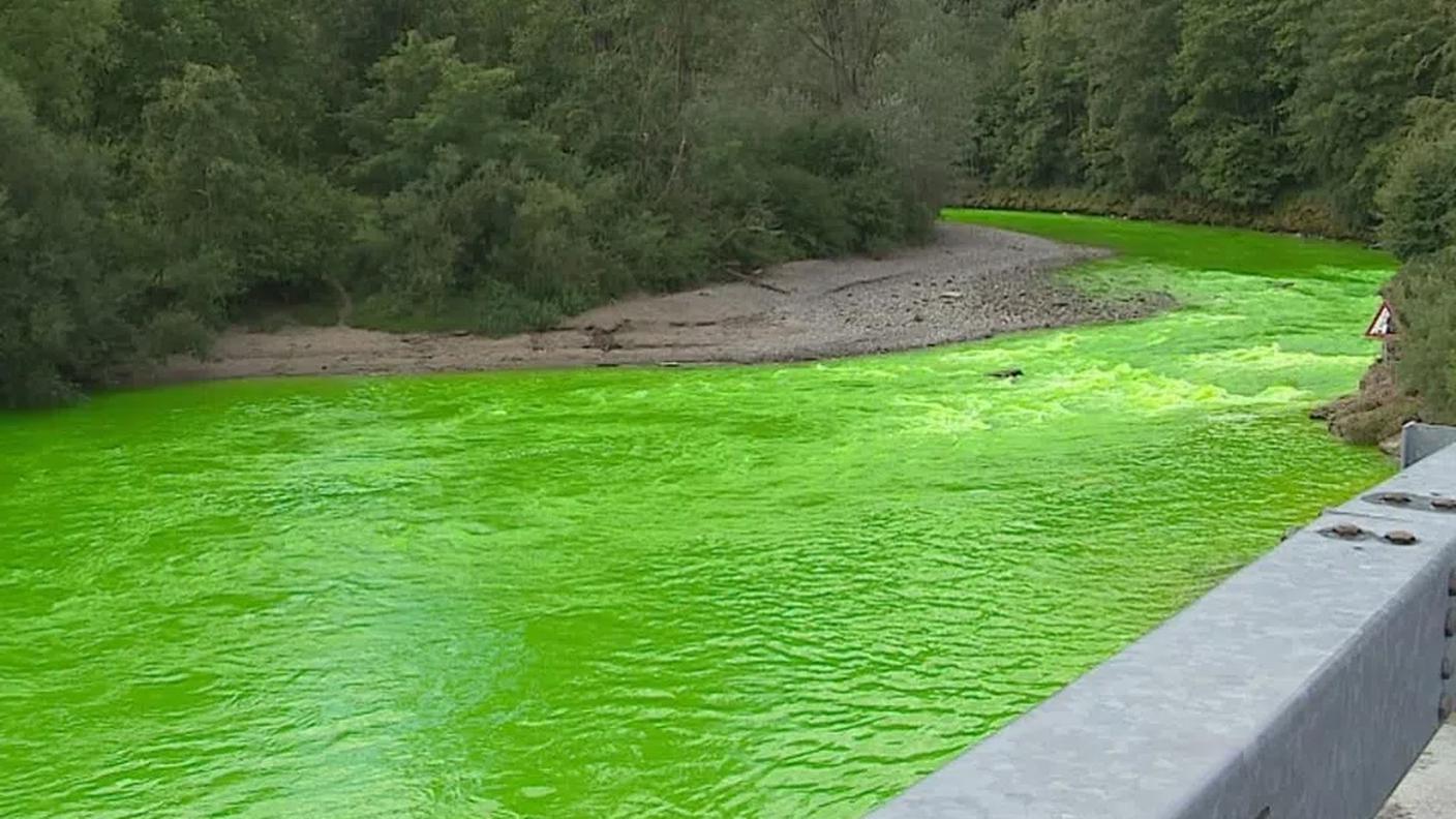 Il fiume Sitter verde fluorescente