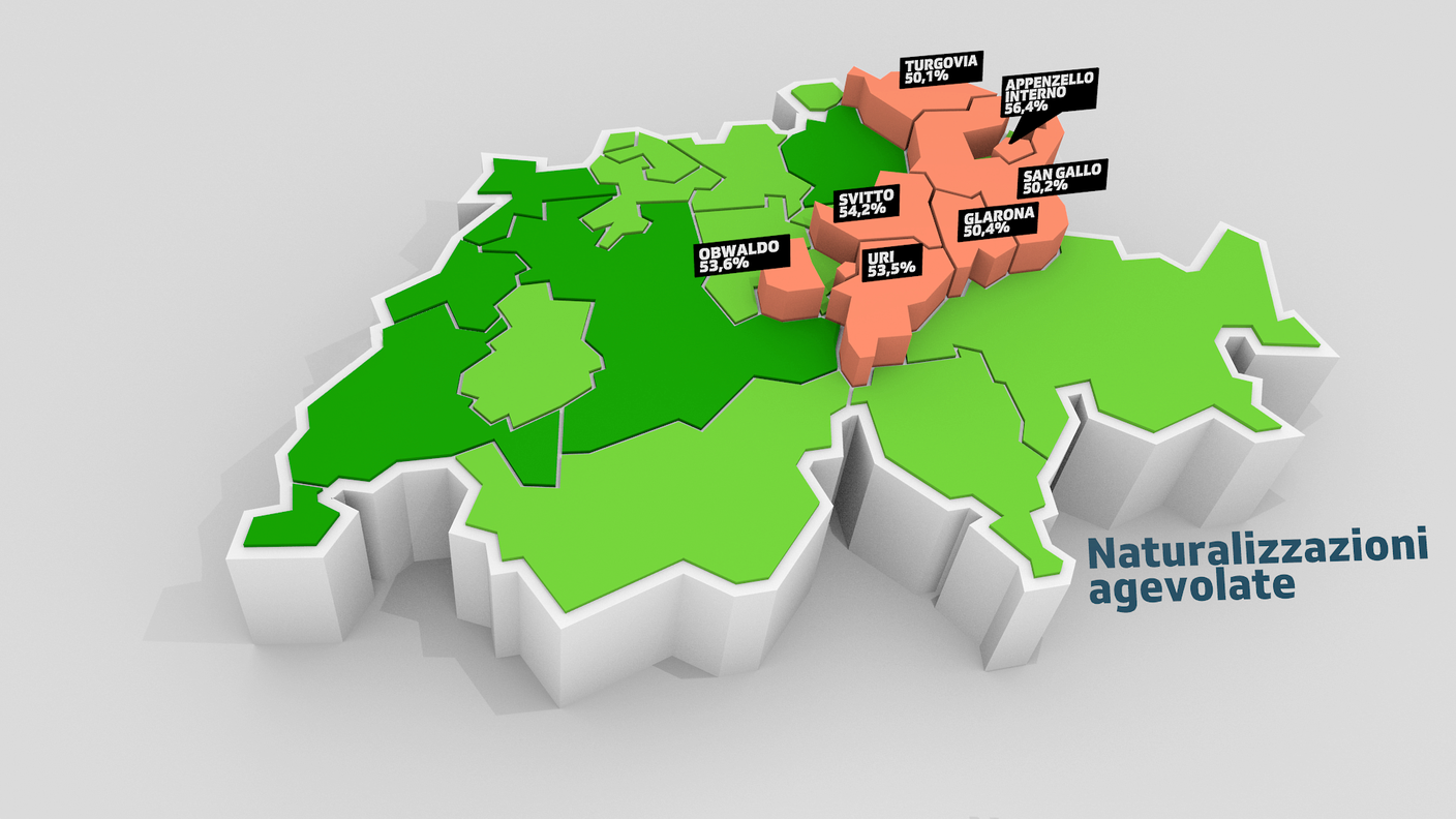 I Cantoni che hanno votato "no" alla naturalizzazione agevolata