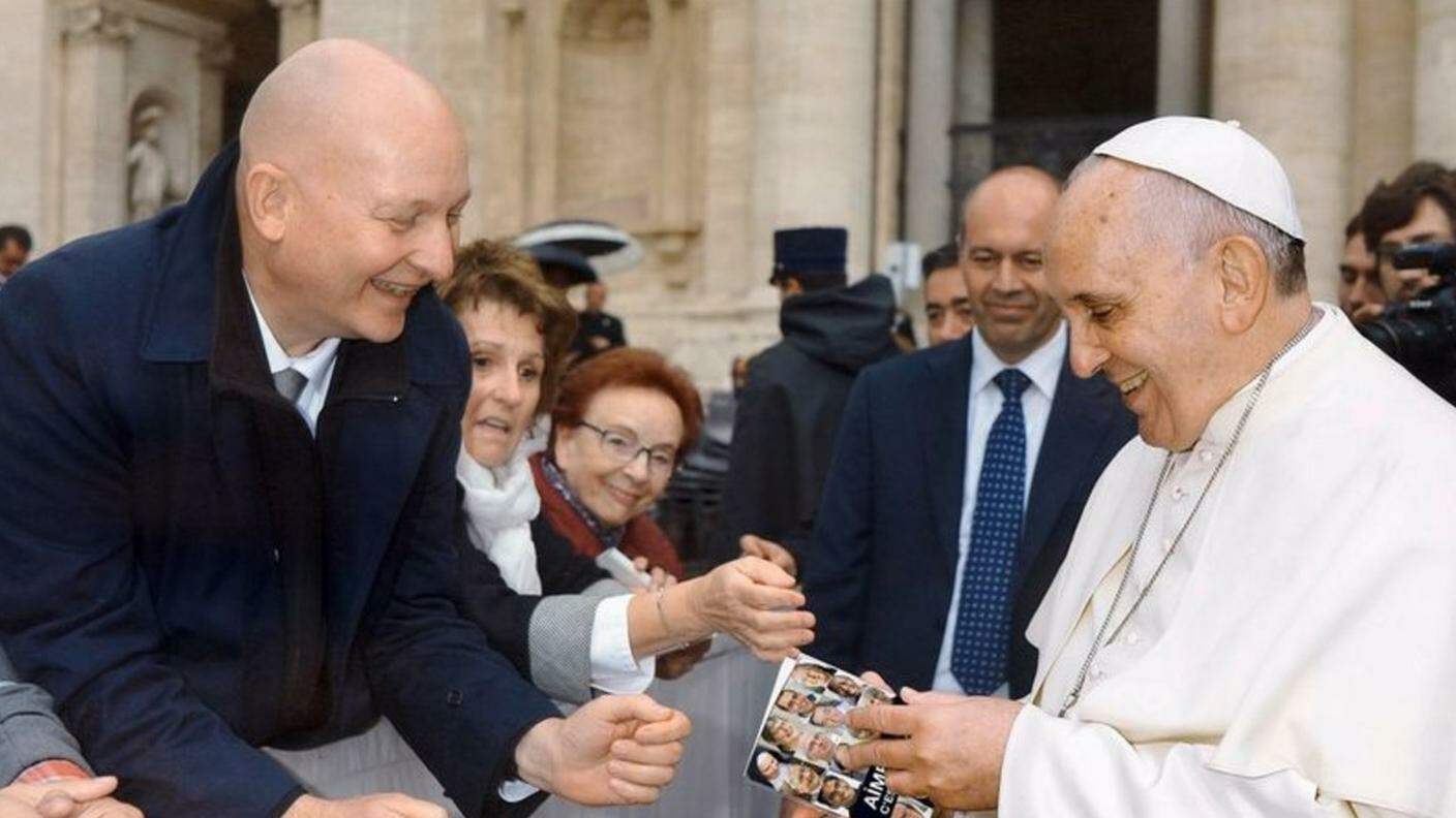 Daniel Pittet con Papa Francesco a Roma nel 2015
