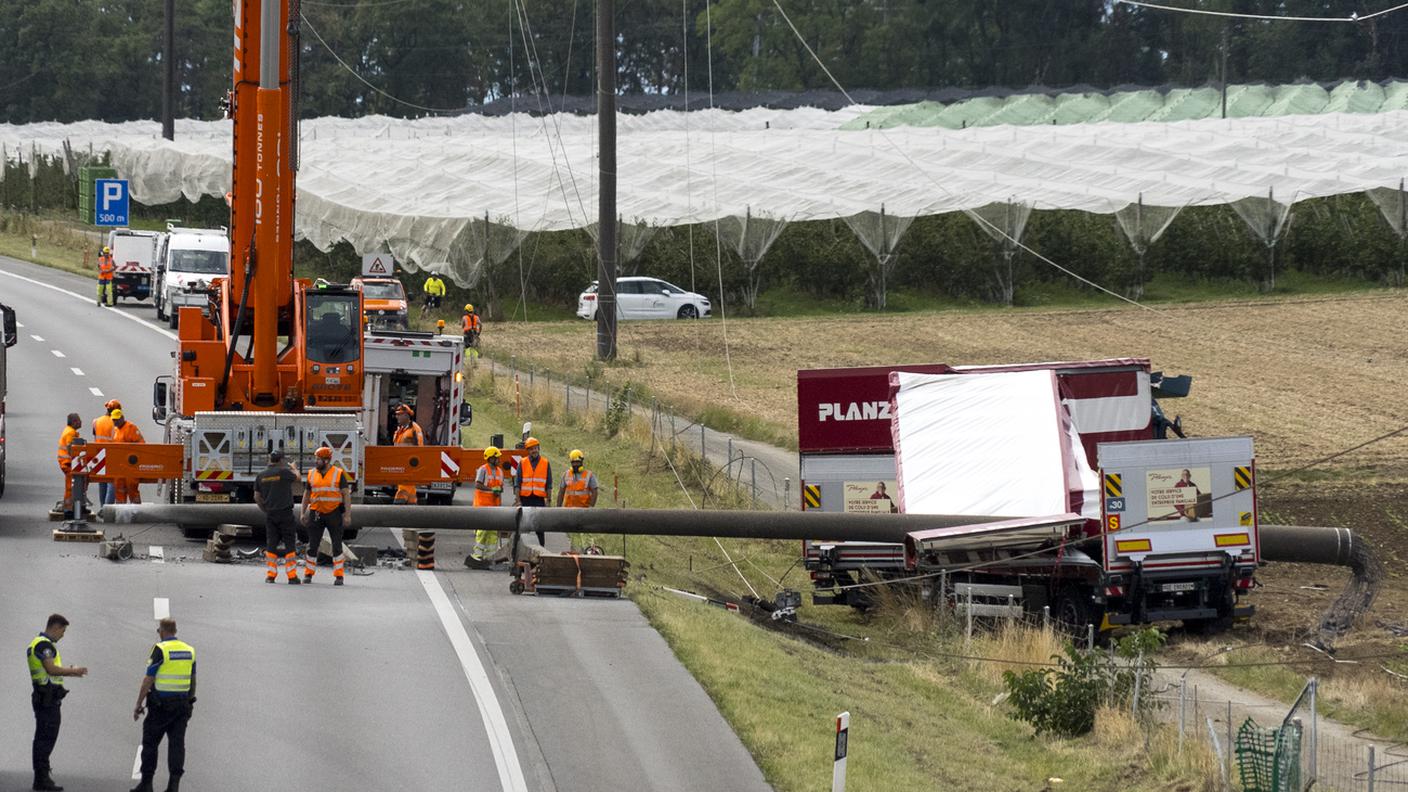 L'incidente si è verificato giovedì mattina sull'autostrada A1 tra Morges e Aubonne