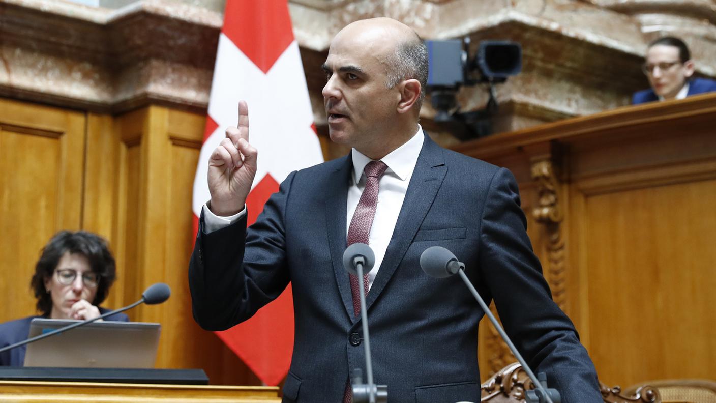 Berset nel suo intervento, poco prima del voto decisivo