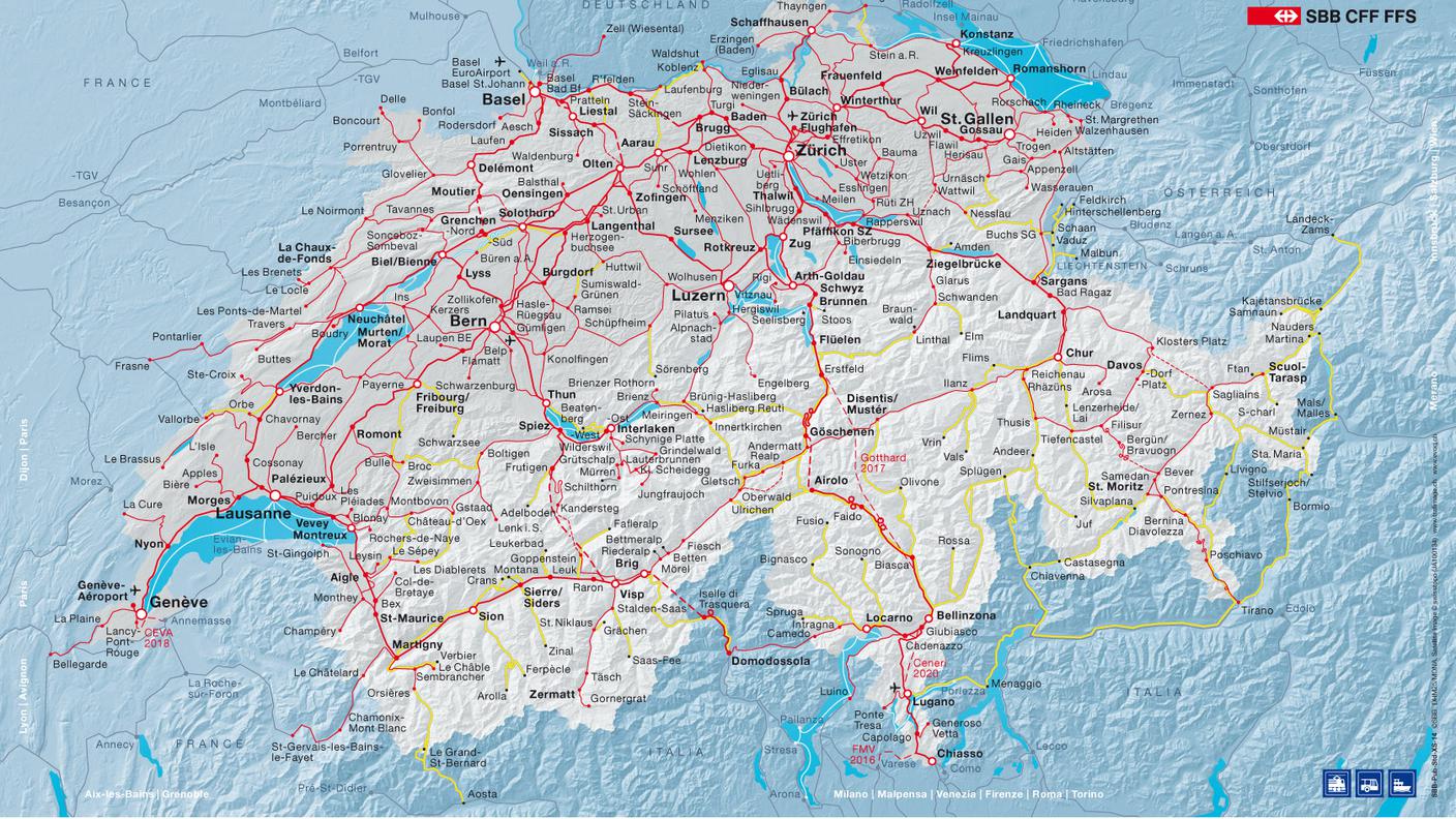 Mappa della rete ferroviaria