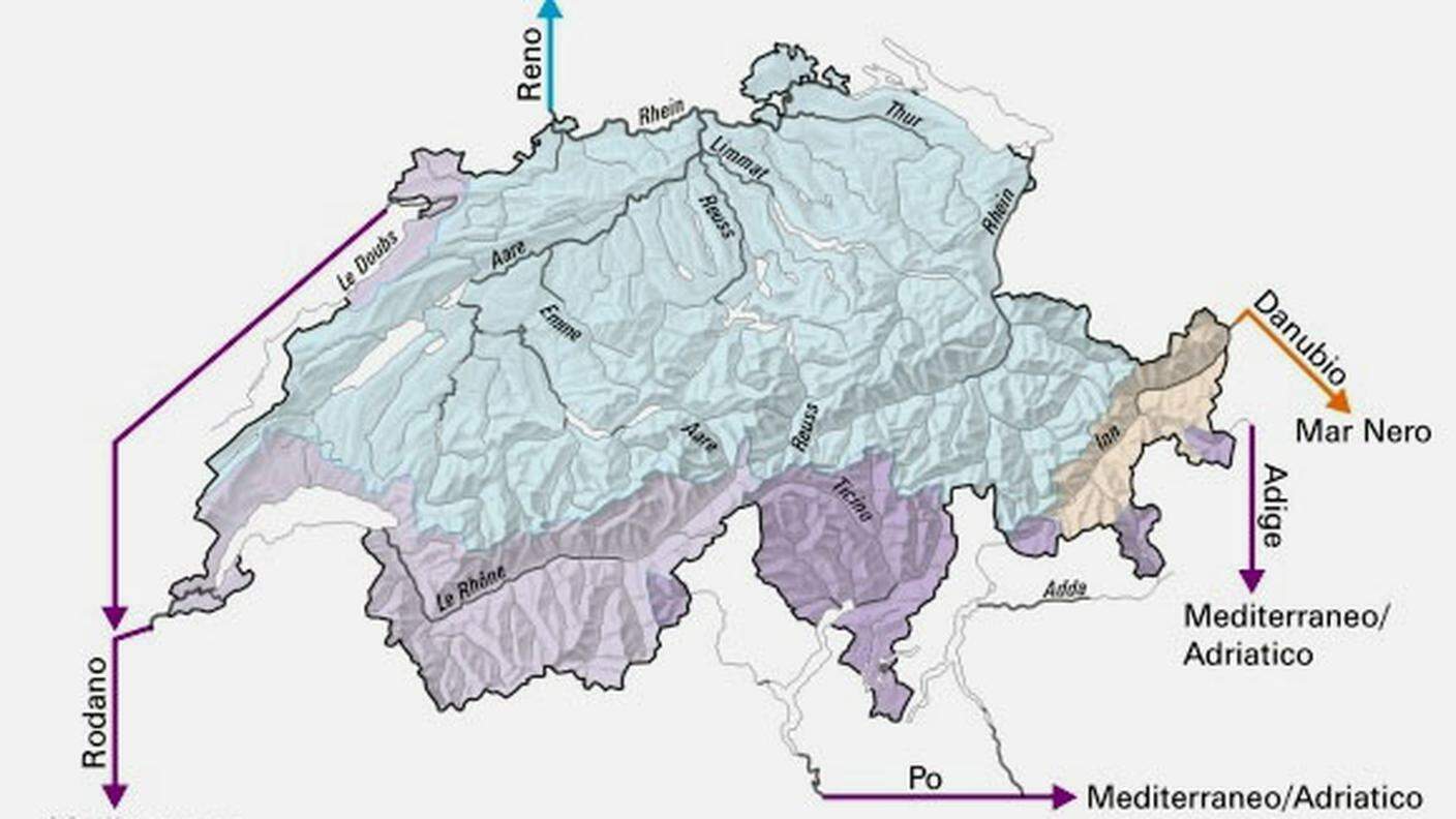 Il "serbatoio idrico d'Europa": le direttrici dei flussi provenienti dalla Svizzera