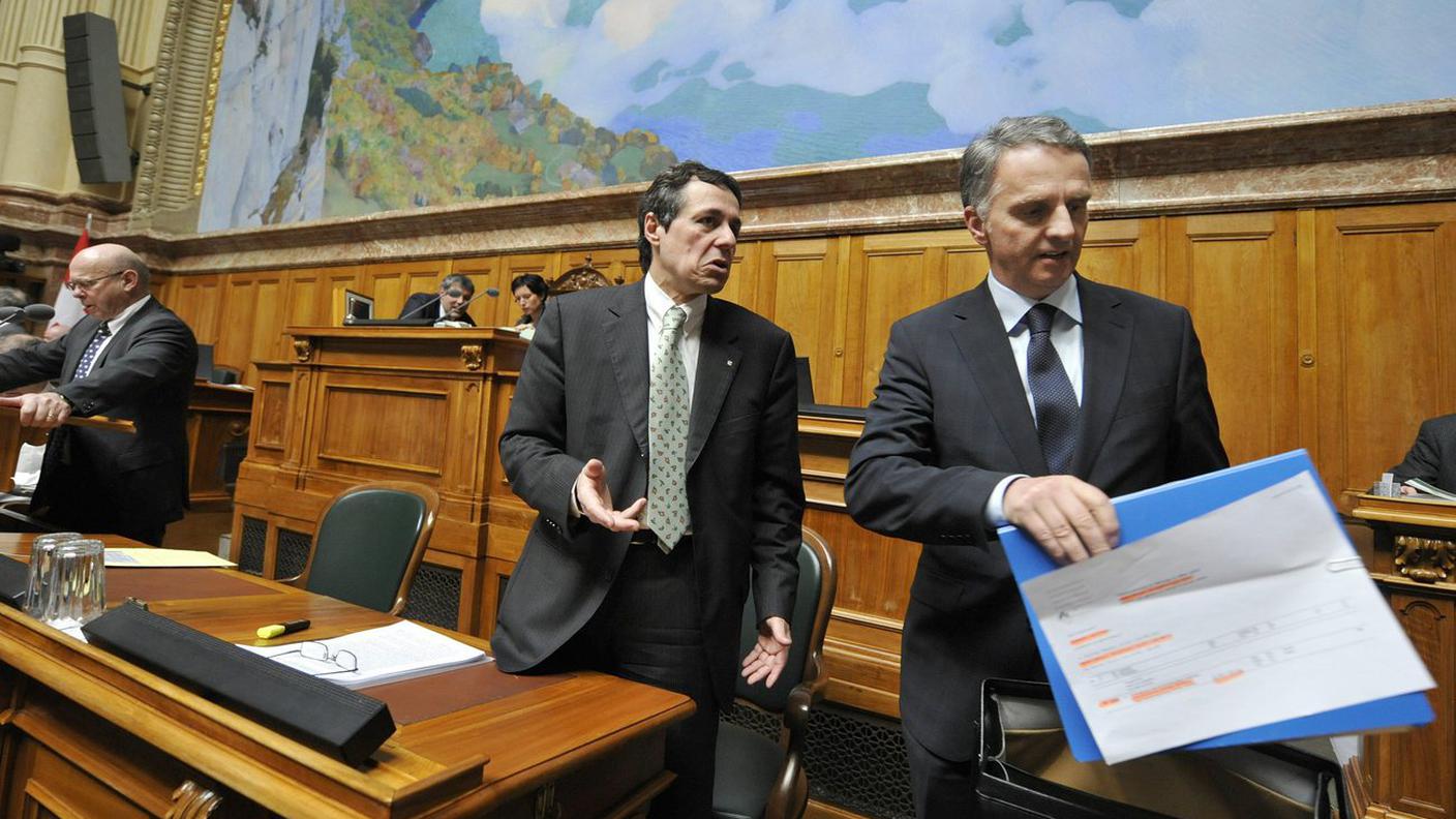 Ignazio Cassis e Didier Burkhalter, al Nazionale, in un'immagine del 2010