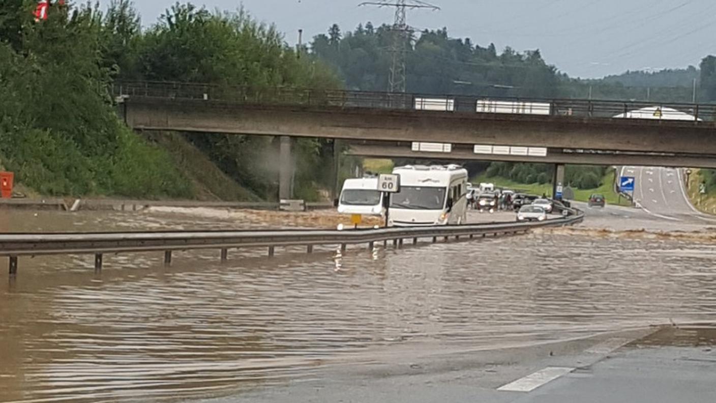 La A1 allagata a Zofingen