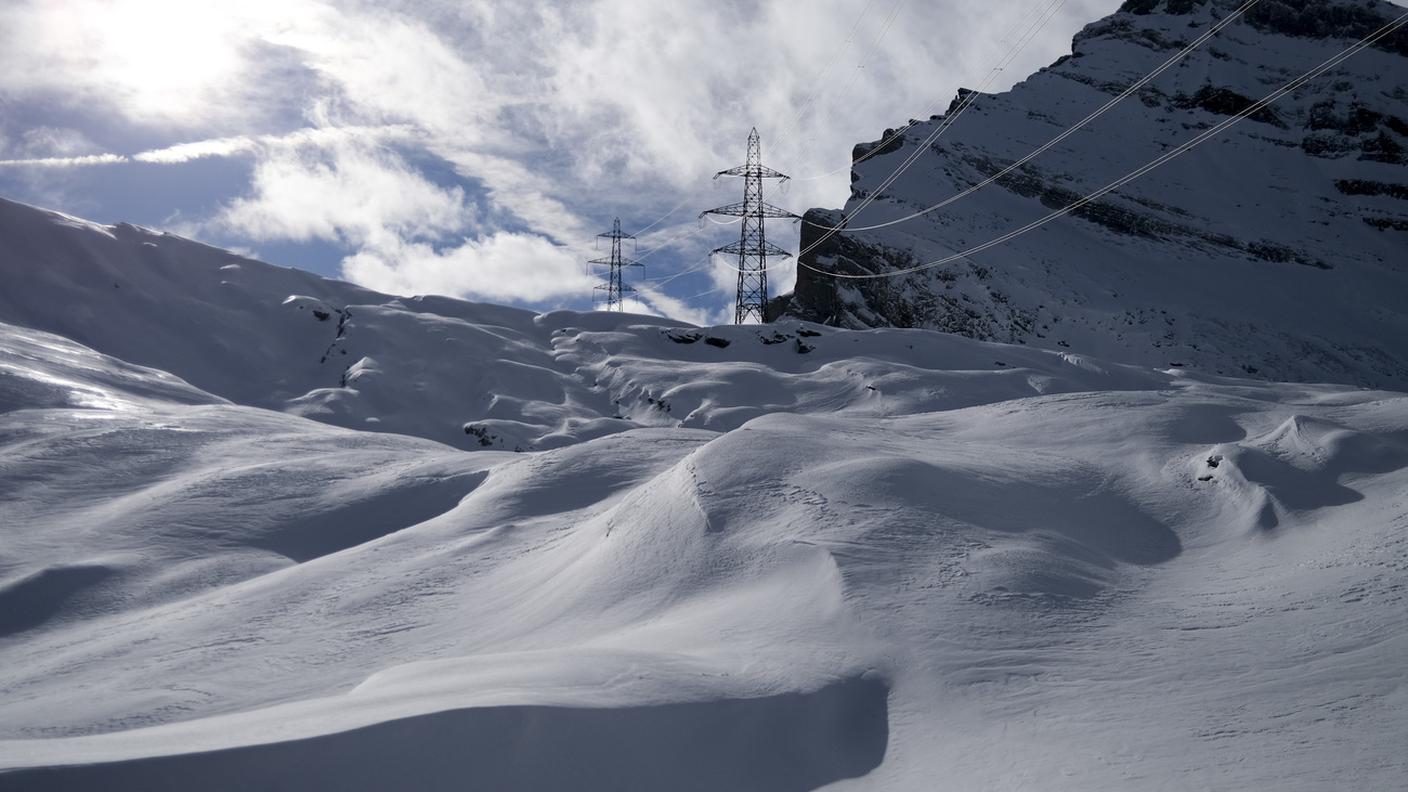 Sopra Leukerbad la neve si mostra molto abbondante