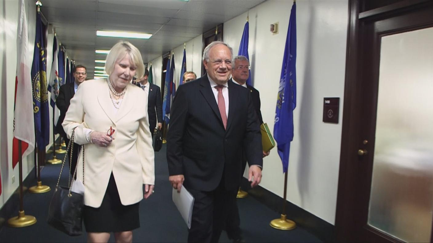 Johann Schneider-Ammann si avvia al primo colloquio con i membri del Governo USA