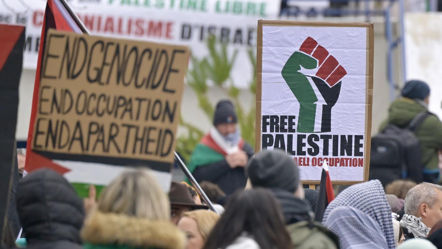 dimostrazione pro palestina basilea