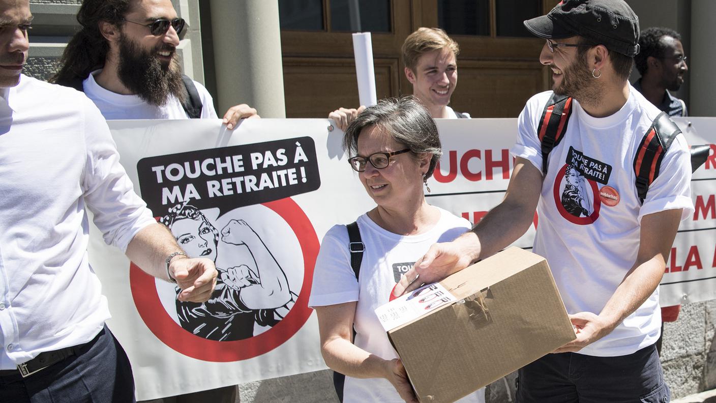 I promotori del referendum, lo scorso luglio, all'atto della consegna formale a Berna delle sottoscrizioni da loro raccolte