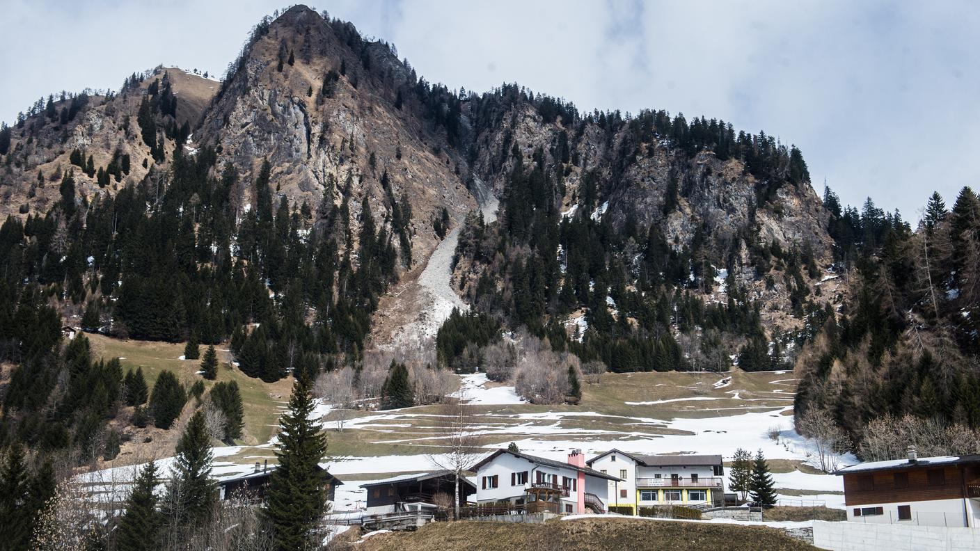 La frana sopra Ghirone, in Valle di Blenio