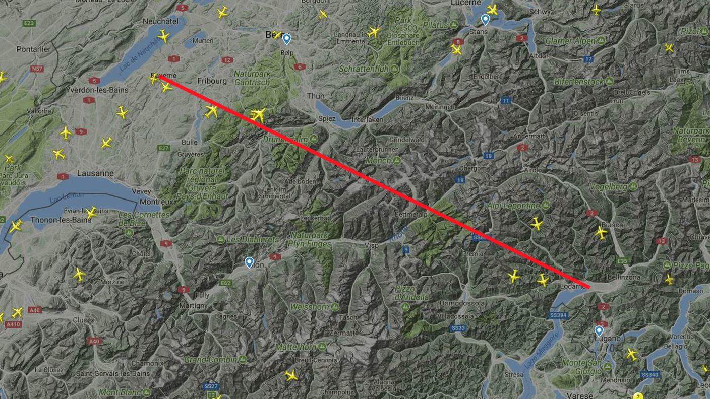 Il velivolo è sparito tra Payerne e Locarno tra le 8 e le 9 quando il traffico aereo sulle Alpi non era molto intenso