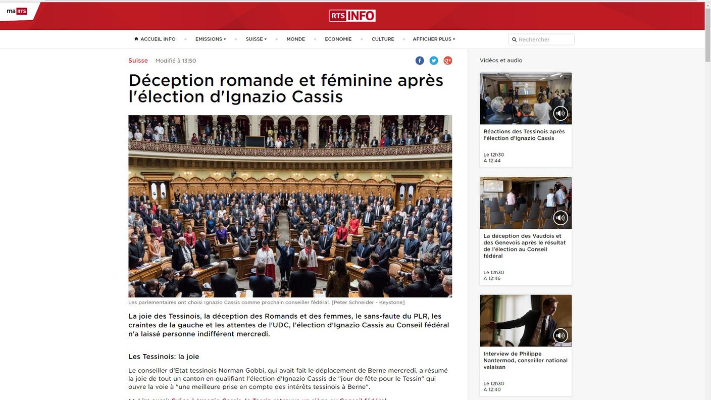 RTS Info, consorella svizzero francese della RSI