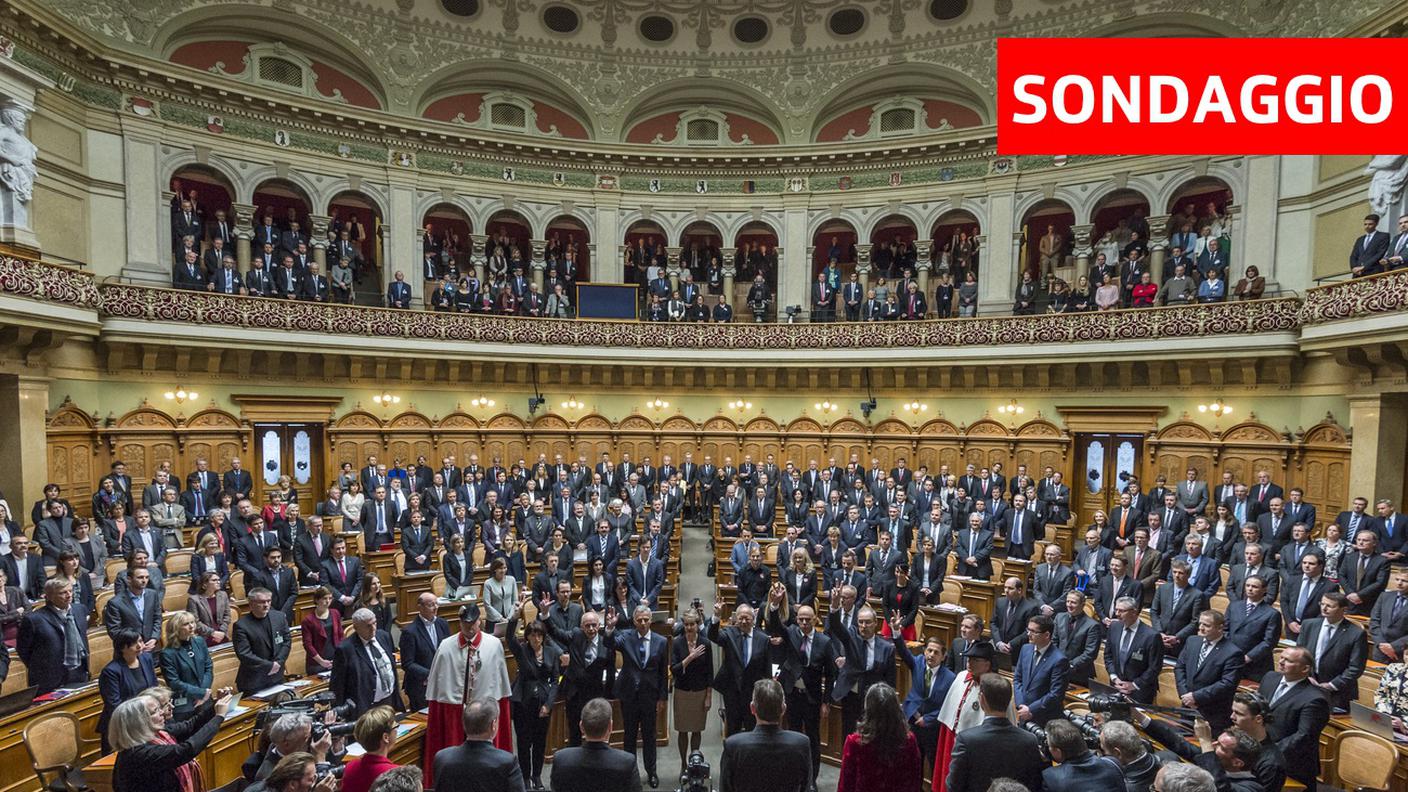 L'Assemblea federale, il 9 dicembre del 2015, al momento del giuramento dei consiglieri federali