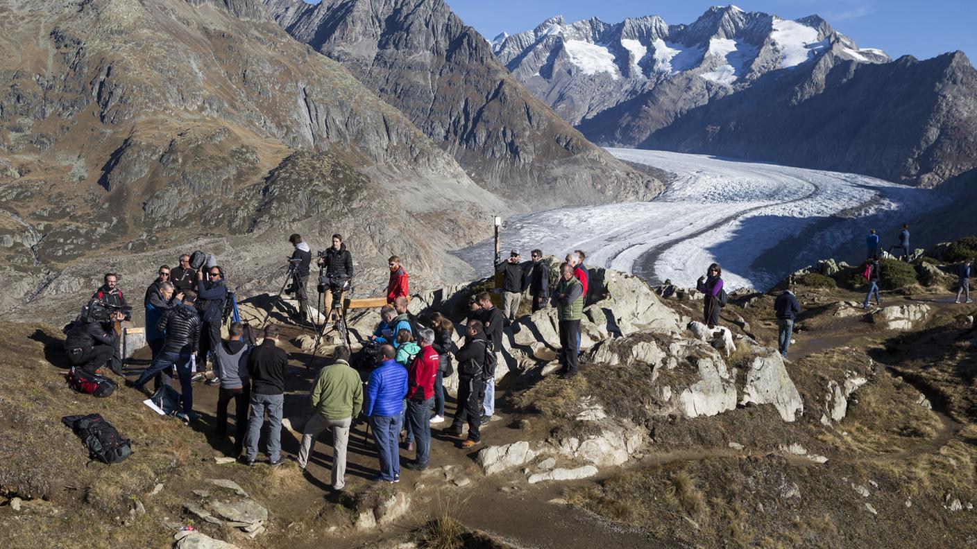 Sul versante a sinistra del ghiacciaio dell'Aletsch