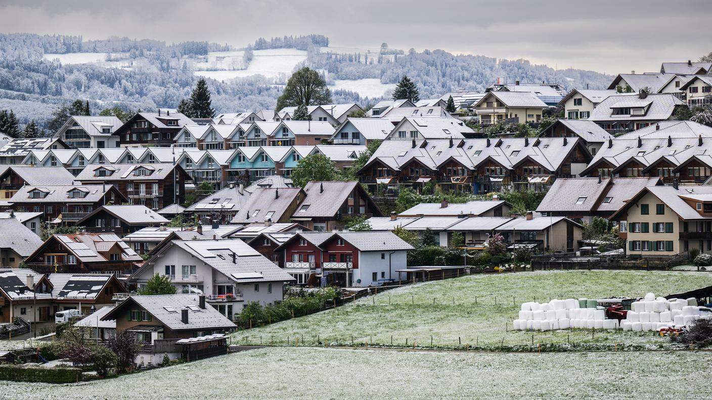 la neve a Seftigen, nell'Oberland bernese
