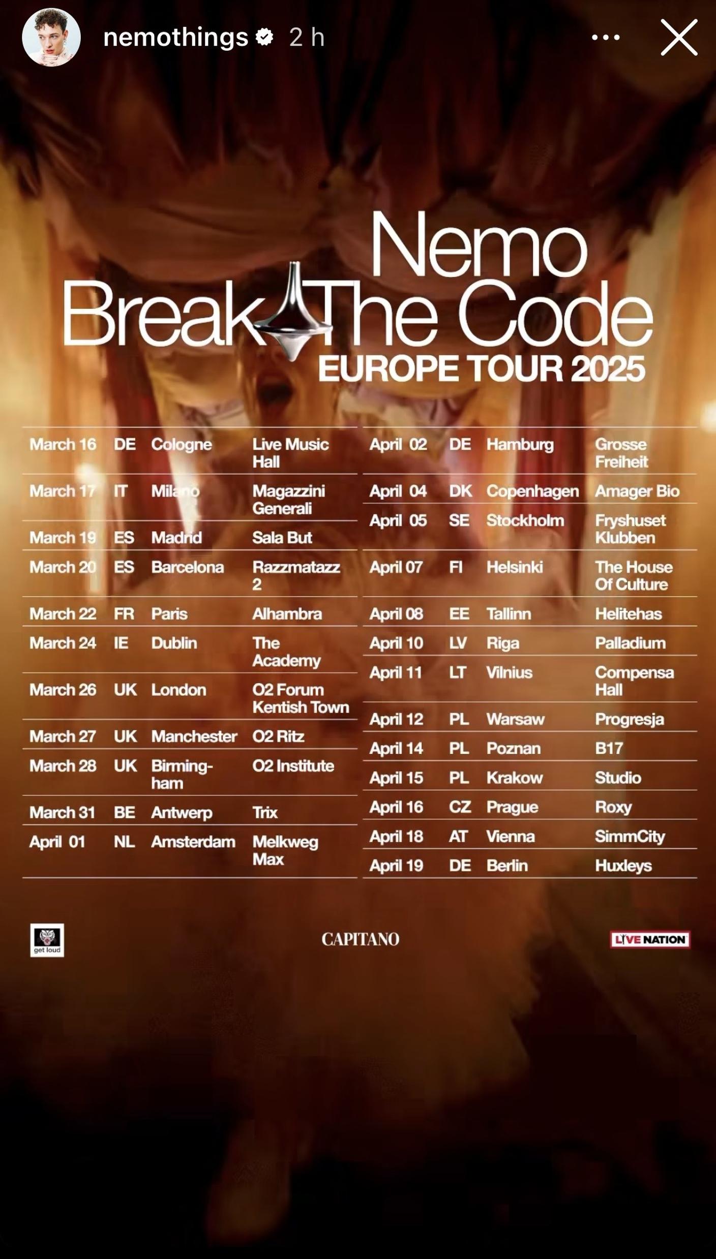 Nemo - Tour europeo