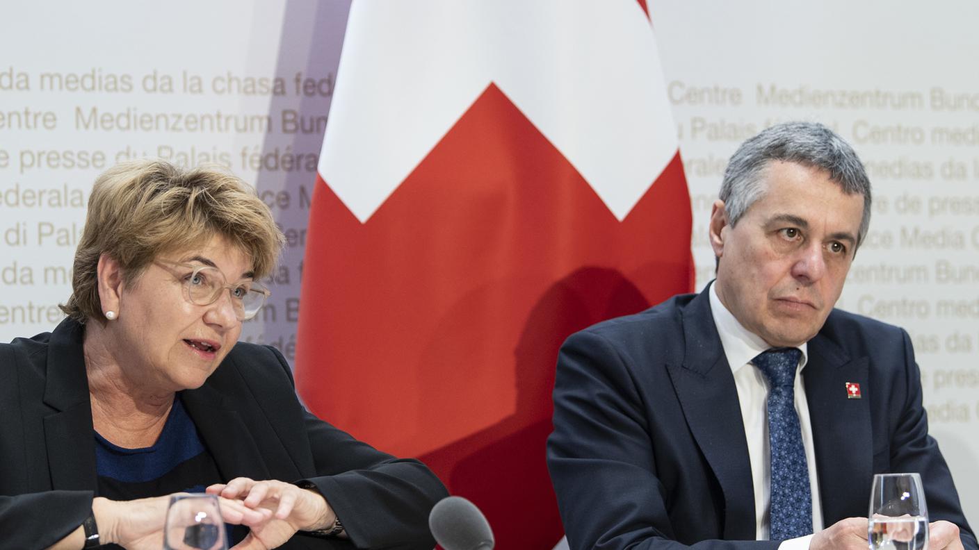 La presidente della Confederazione Viola Amherd e il ministro degli esteri Ignazio Cassis