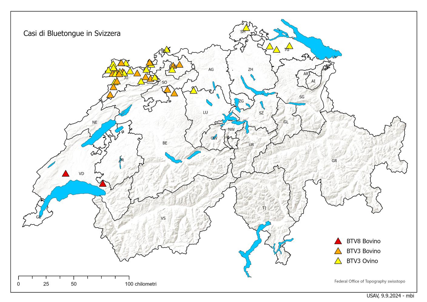la febbre catarrale in Svizzera