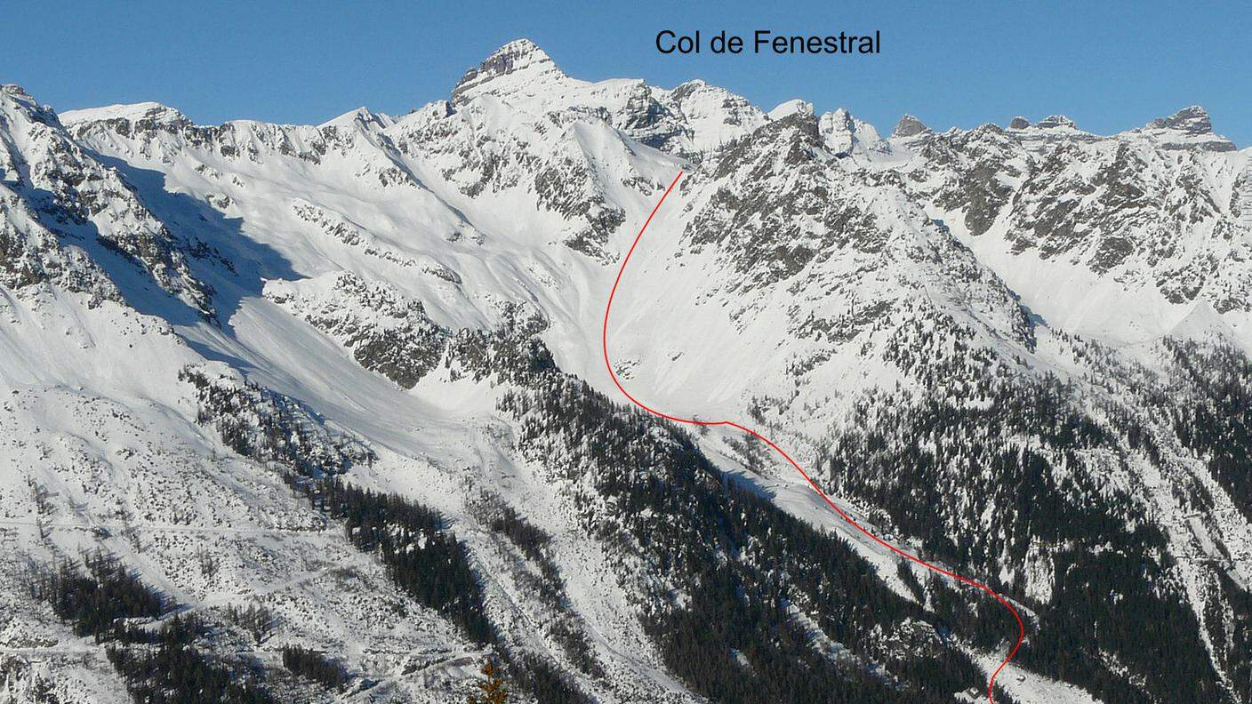 La via della salita al Col de Fenestral