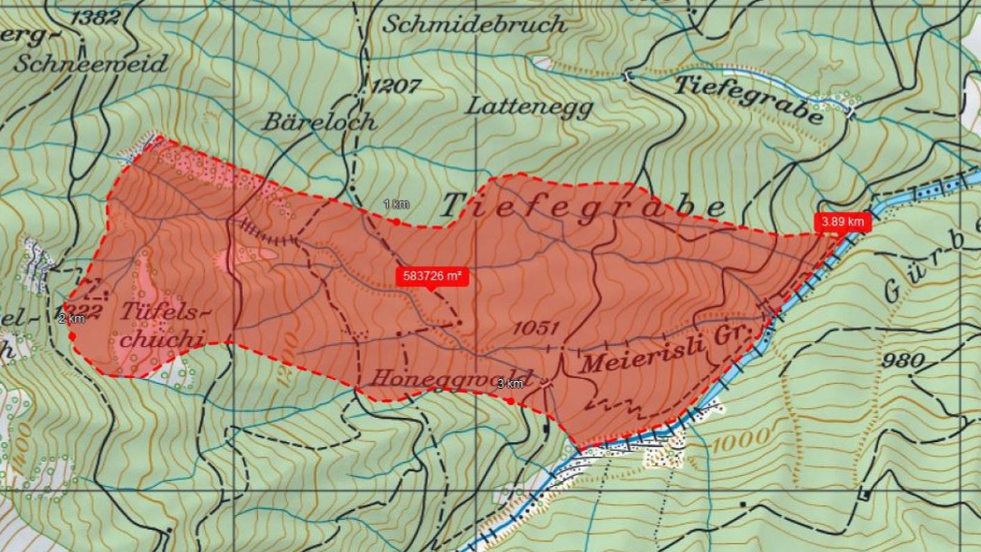 La zona dello scoscendimento