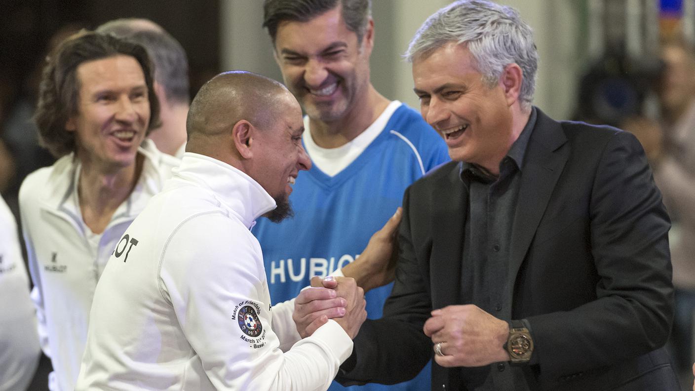 Roberto Carlos e Jose Murinho al Hublot's Match of Friendship