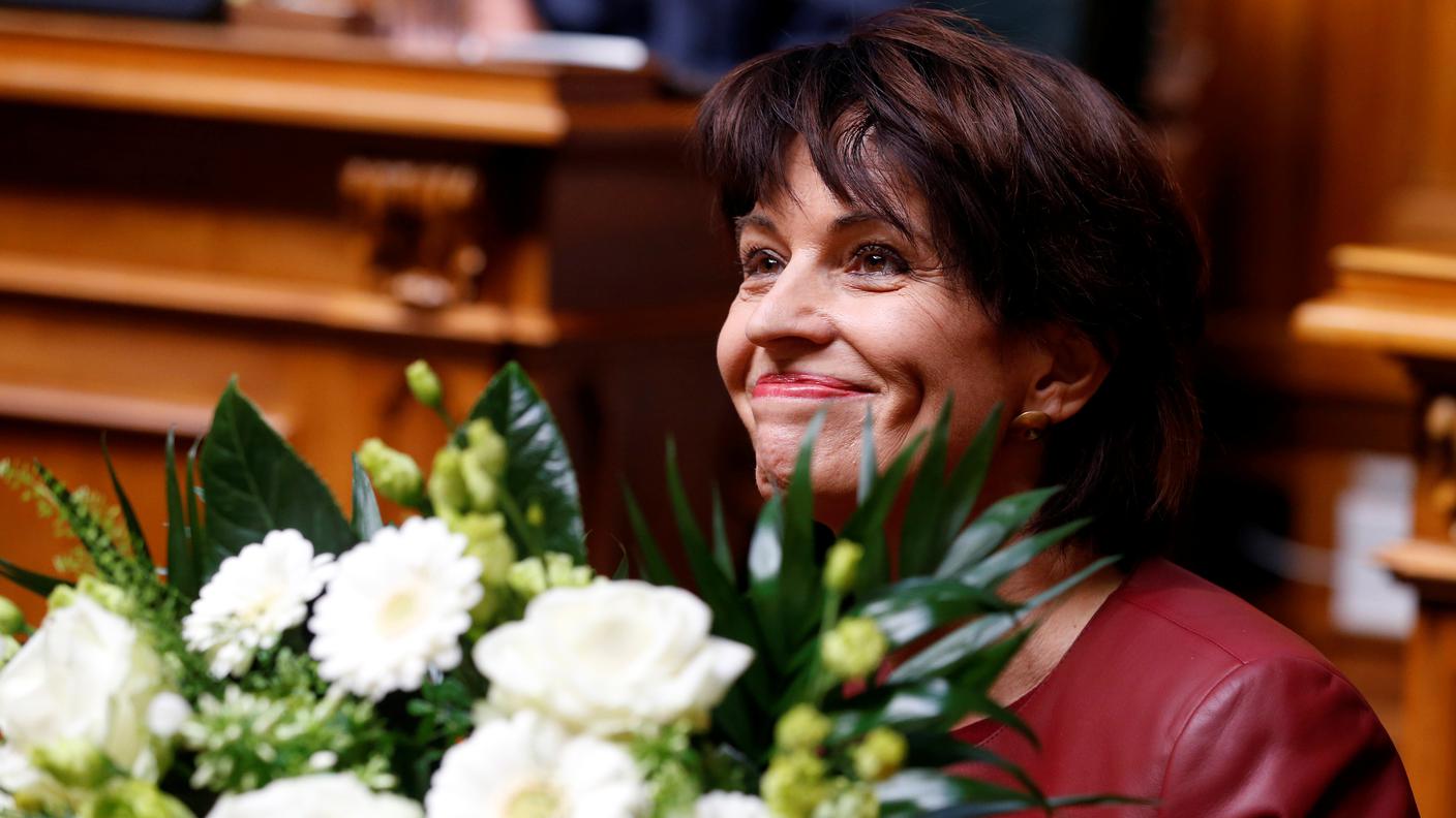 Leuthard, qui nel dicembre del 2016, dopo la sua seconda elezione a presidente della Confederazione