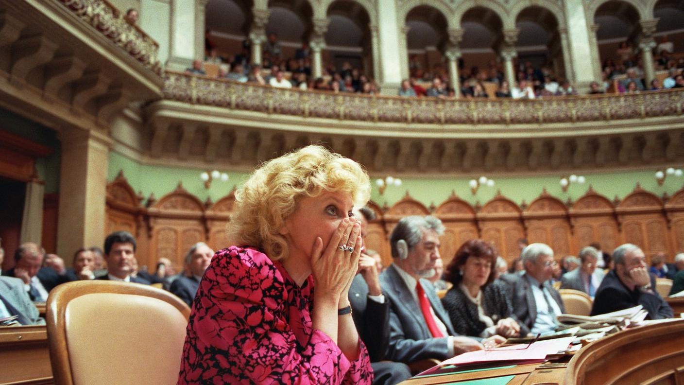 Christiane Brunner, sconfitta nella corsa al Consiglio federale nel 1993