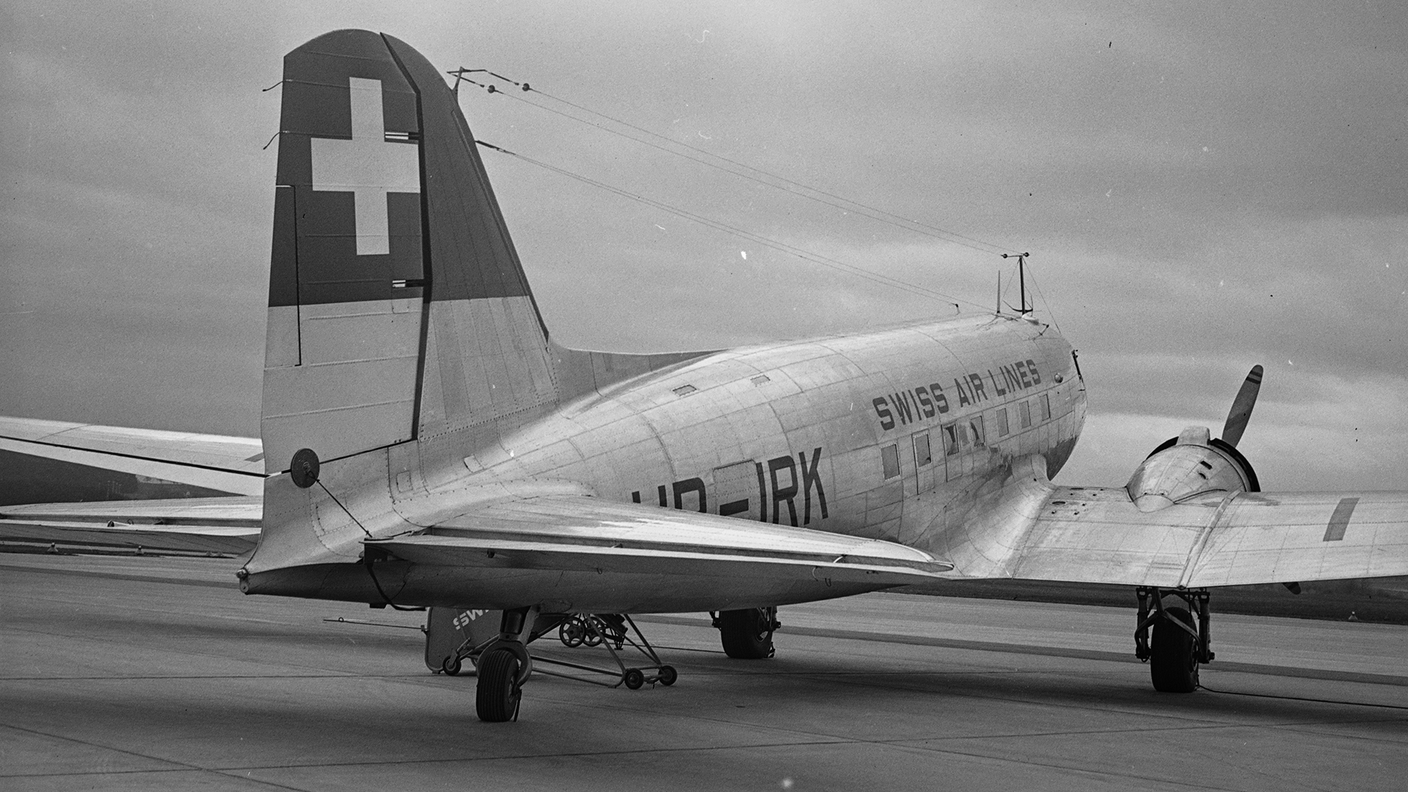 Il velivolo Swissair DC-3 HB-IRK
