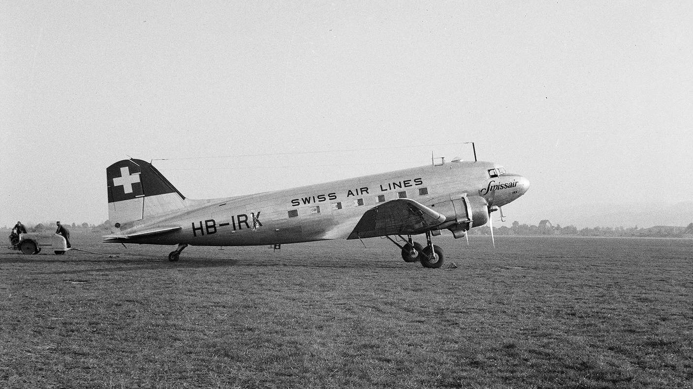 Il velivolo Swissair DC-3 HB-IRK