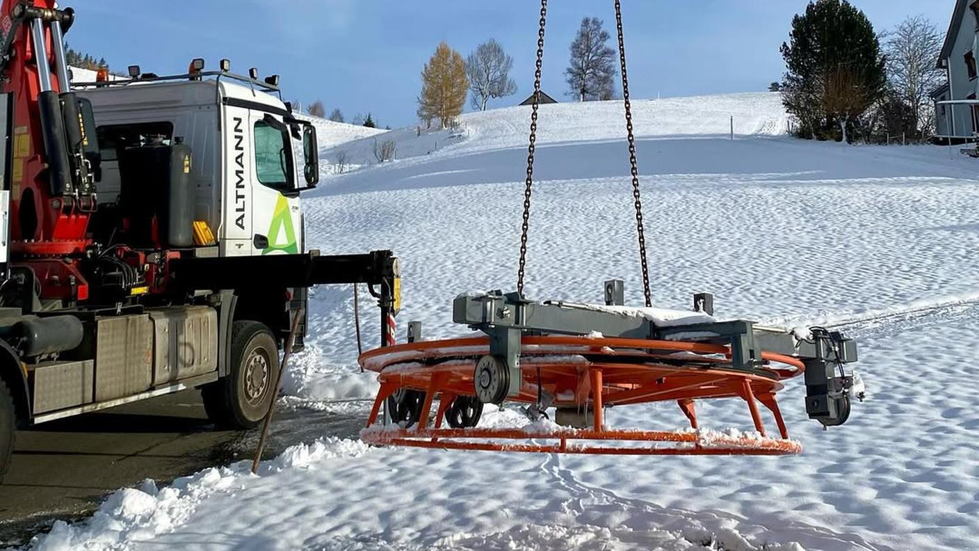 Lo skilift è arrivato dal comprensorio invernale di Gais, nell'Appenzello Esterno